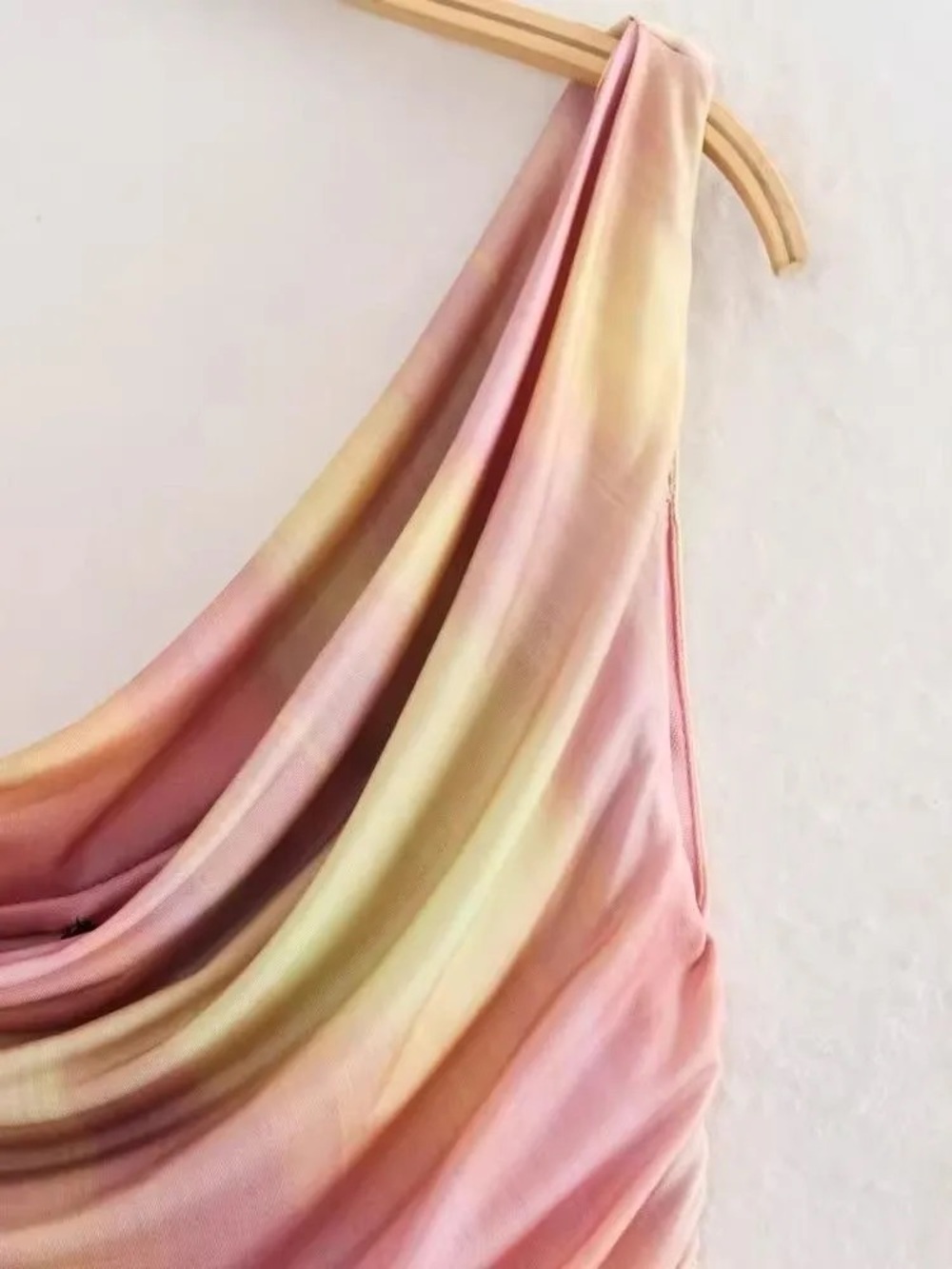 Zara NWOT Y2K Colorful Pastel Sunset Tie Dye Draped Cowl Neck Tank Top (Small) - Picture 3 of 3
